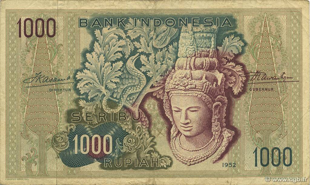 1000 Rupiah INDONÉSIE  1952 P.048 TTB