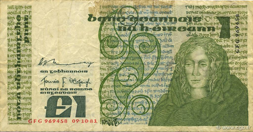 1 Pound IRLANDA  1981 P.070b BC+