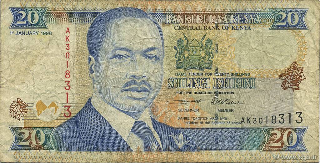 20 Shillings KENIA  1996 P.35a BC