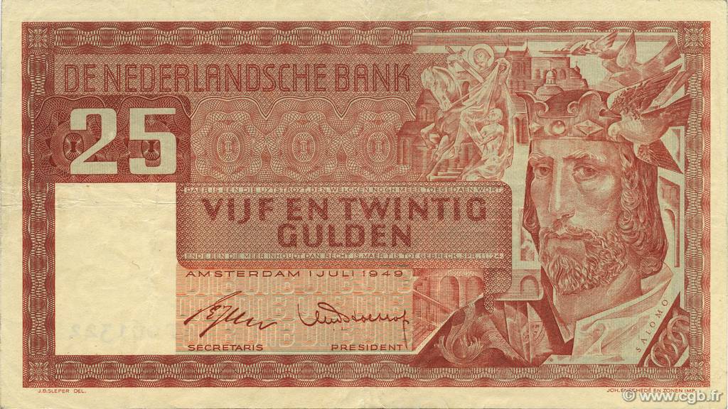 25 Gulden NETHERLANDS  1947 P.084 XF