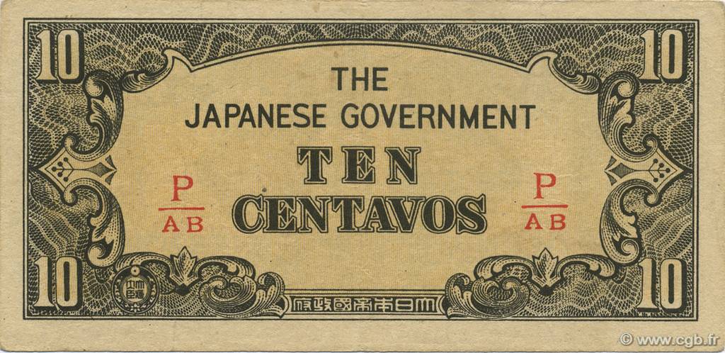 10 Centavos PHILIPPINES  1942 P.104b AU