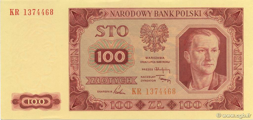 100 Zlotych POLEN  1948 P.139a ST