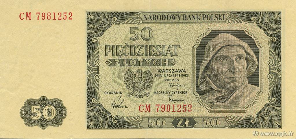 50 Zlotych POLOGNE  1948 P.138 SUP