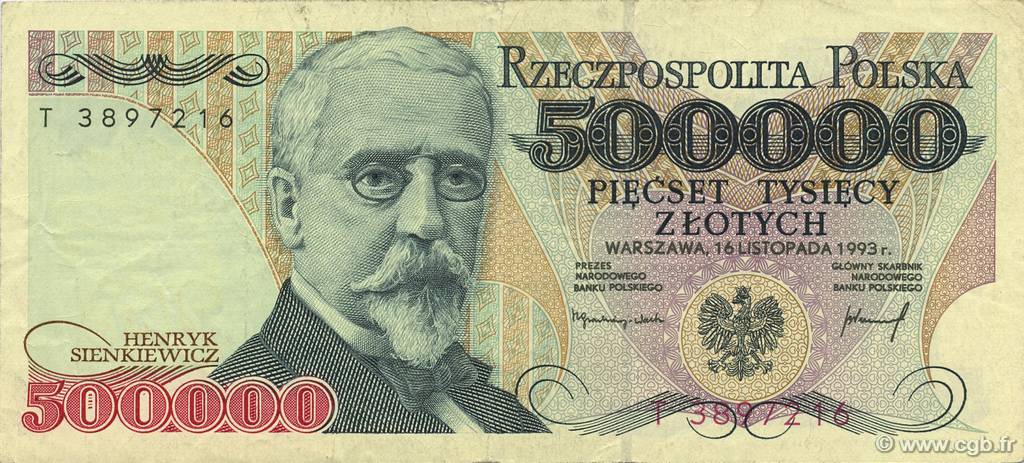 500000 Zlotych POLAND  1993 P.161a VF