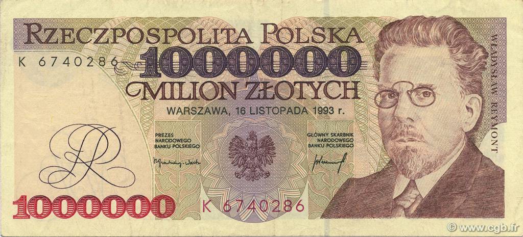 1000000 Zlotych POLAND  1993 P.162a XF
