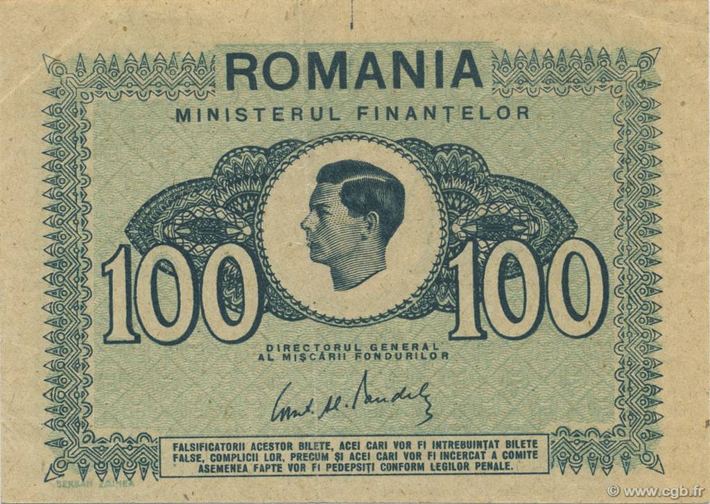 100 Lei RUMANIA  1945 P.078 EBC