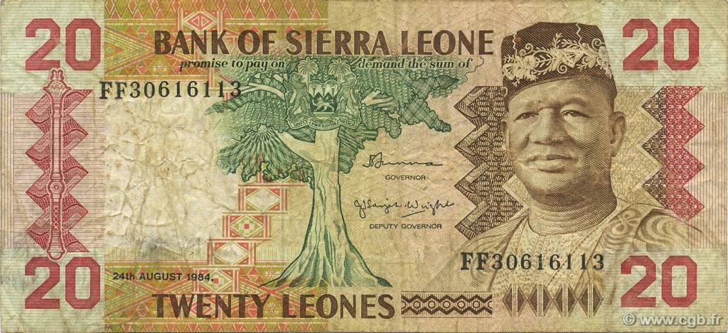 20 Leones SIERRA LEONE  1984 P.14b SGE