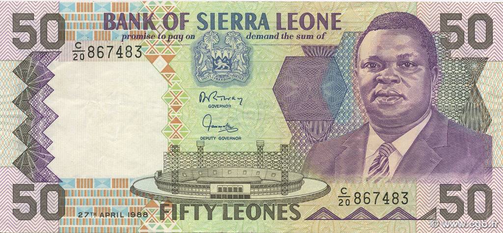 50 Leones SIERRA LEONE  1988 P.17a fVZ