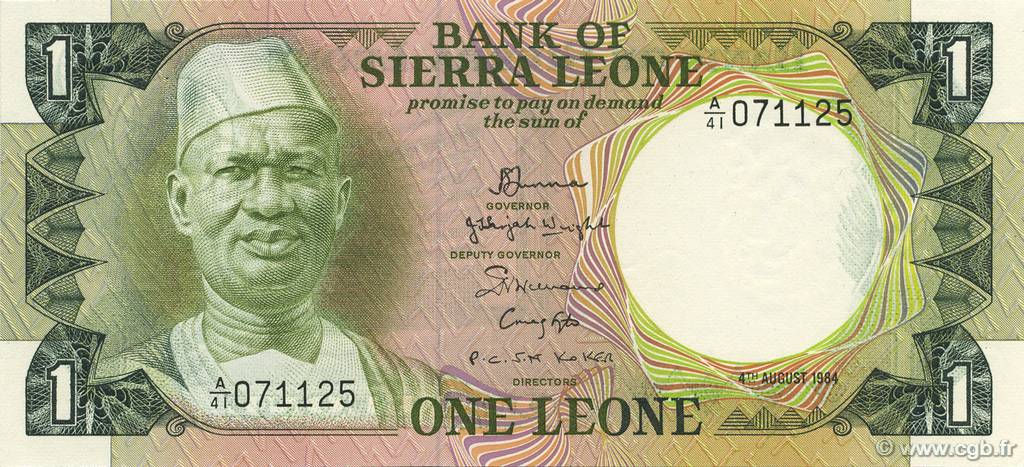 1 Leone SIERRA LEONE  1984 P.05e UNC-