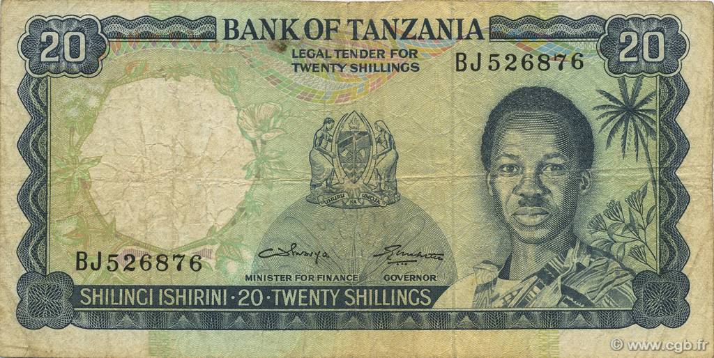 20 Shillings TANZANIA  1966 P.02b F