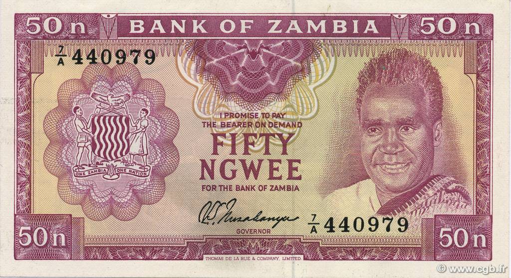 50 Ngwee SAMBIA  1969 P.09a fST
