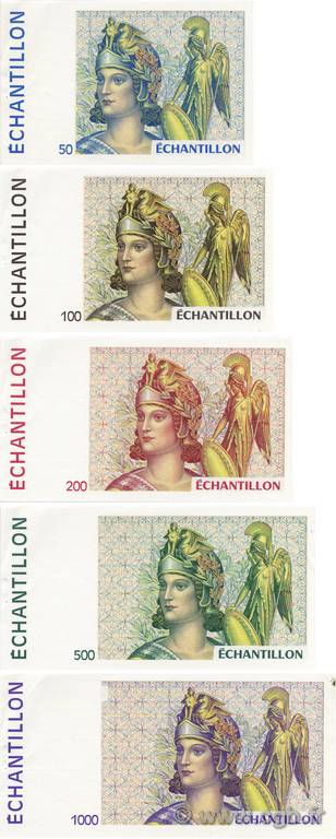 50 à 1000 Francs FRANCE regionalismo e varie  1980  AU