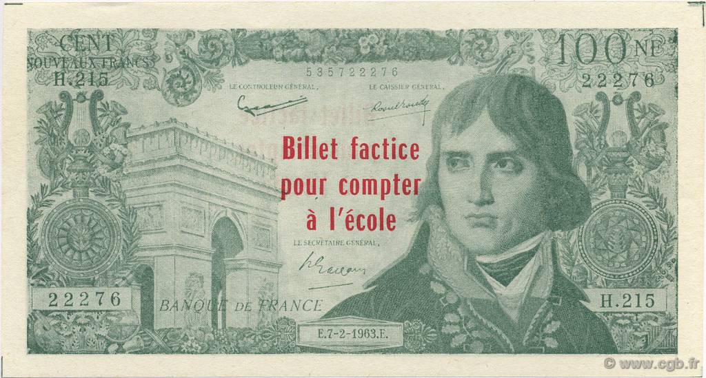 100 Nouveaux Francs Bonaparte Scolaire FRANCE regionalismo e varie  1963  q.FDC