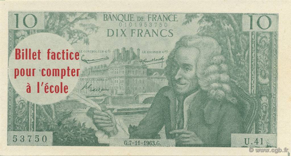 10 Francs Voltaire Scolaire FRANCE regionalismo y varios  1963  SC+
