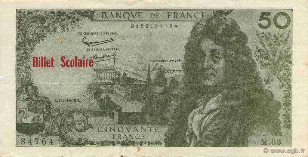 50 Francs Racine Scolaire FRANCE regionalism and various  1963  XF