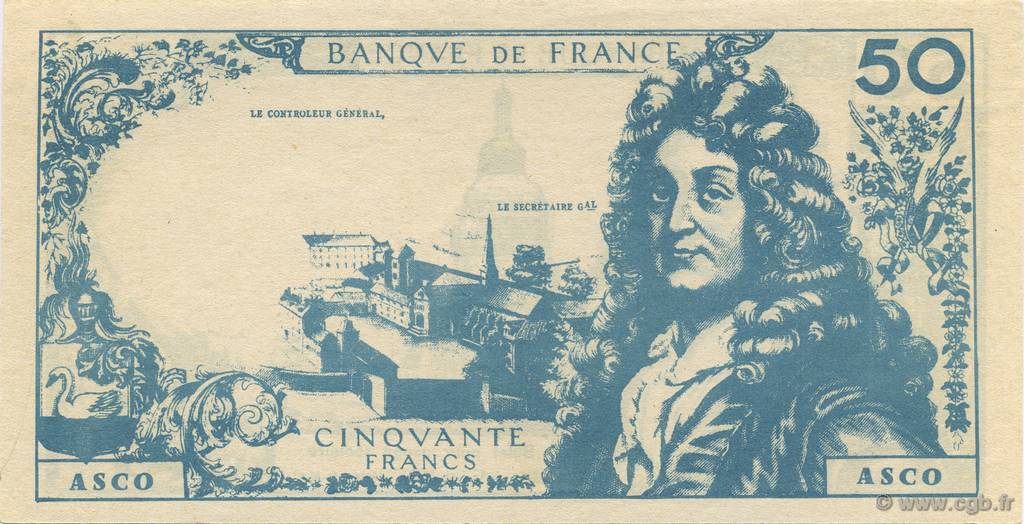 50 Francs Racine Scolaire FRANCE regionalism and various  1963  UNC-