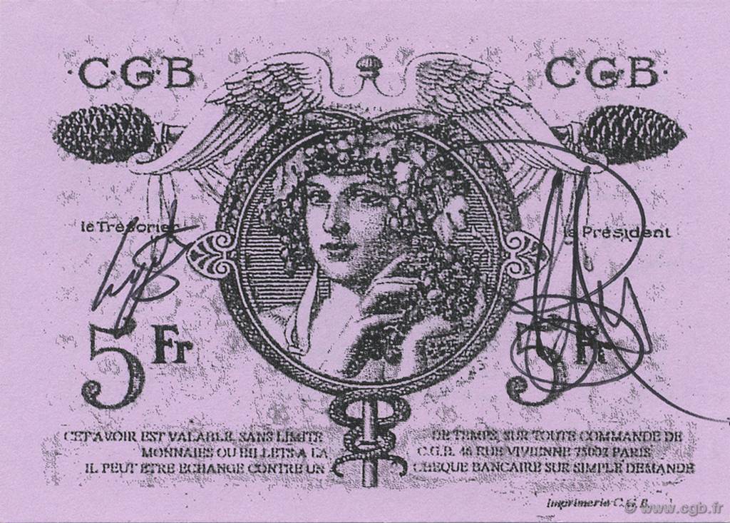 5 Francs FRANCE regionalismo e varie  1992  AU