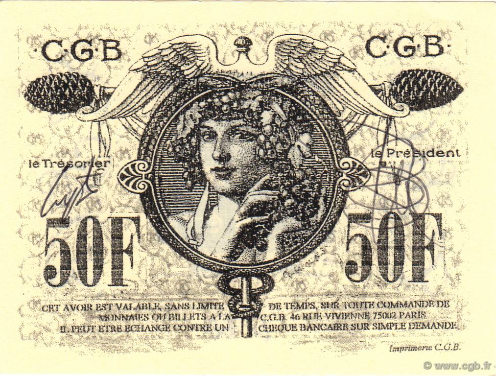 50 Francs FRANCE régionalisme et divers  1992  pr.NEUF