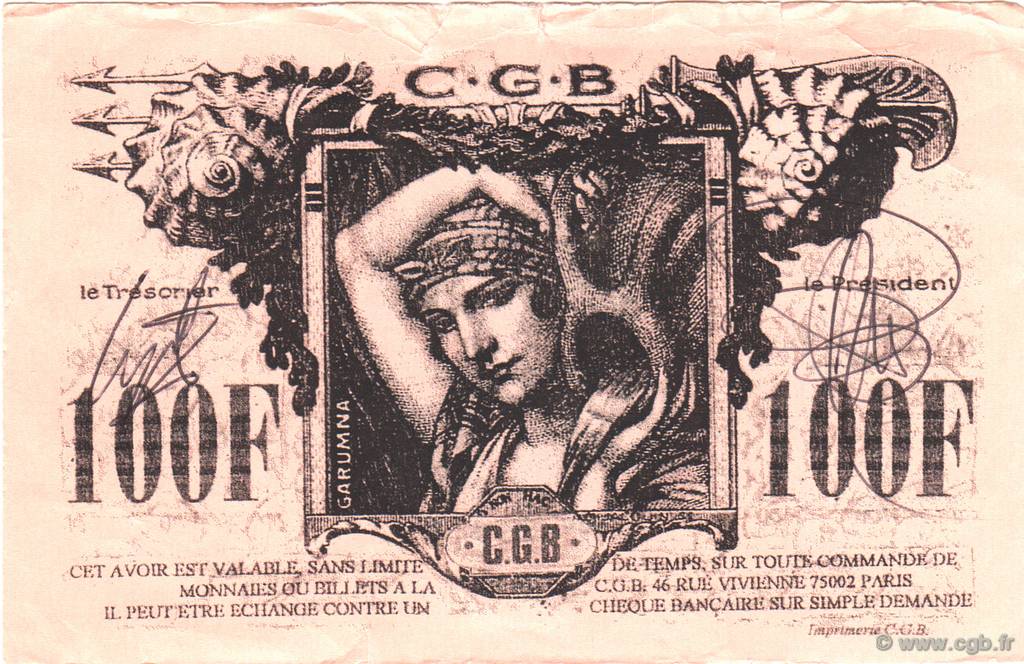100 Francs FRANCE régionalisme et divers  1992  TTB