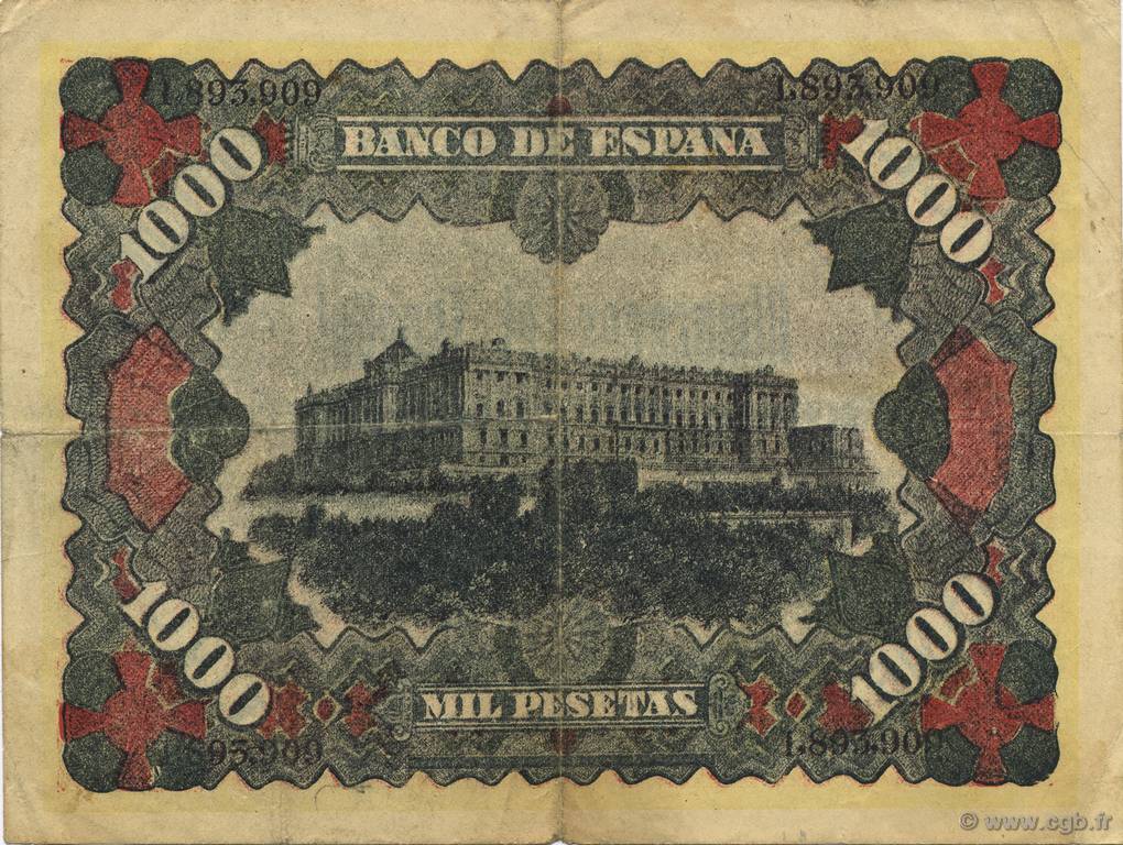 1000 Pesetas SPANIEN  1940  SS