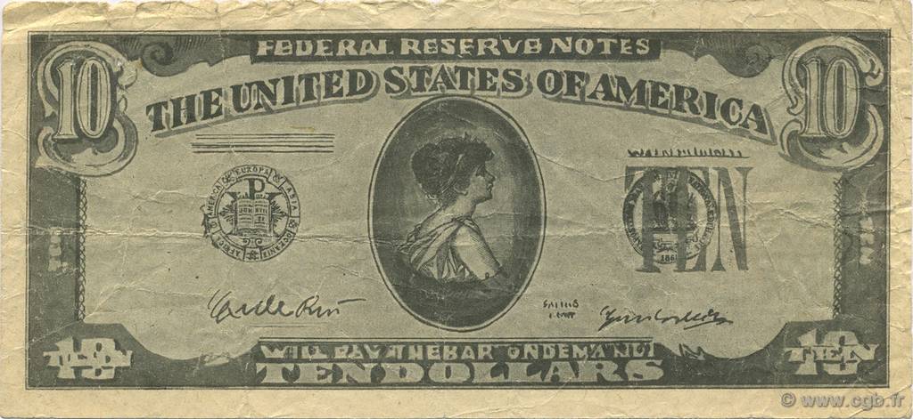 10 Dollars Faux ÉTATS-UNIS D AMÉRIQUE  1970  TB