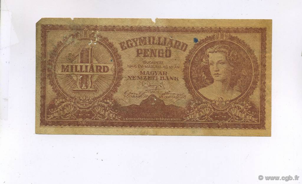 1 Milliard Pengo FRANCE regionalism and miscellaneous  1950  F