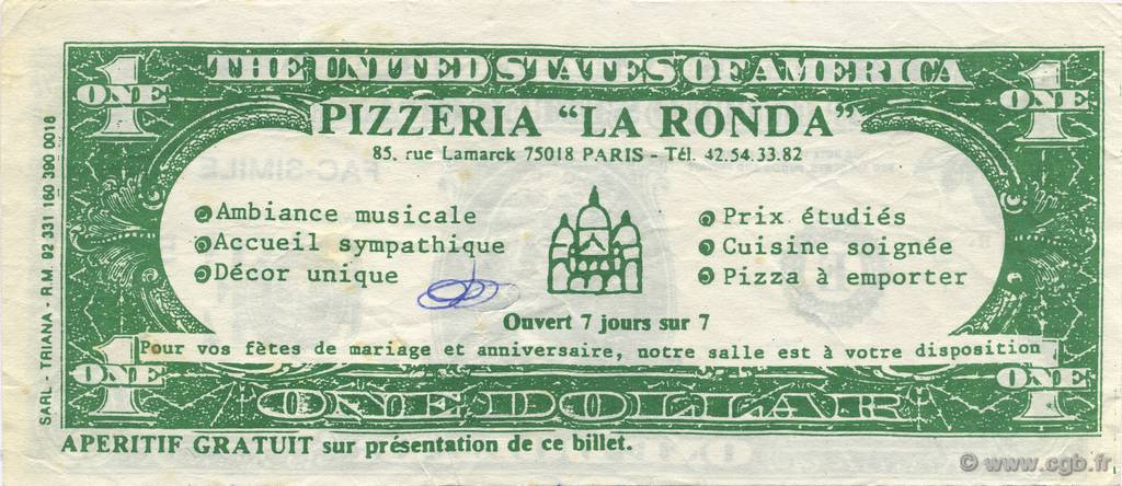 1 Dollar FRANCE regionalism and miscellaneous  1990  VF