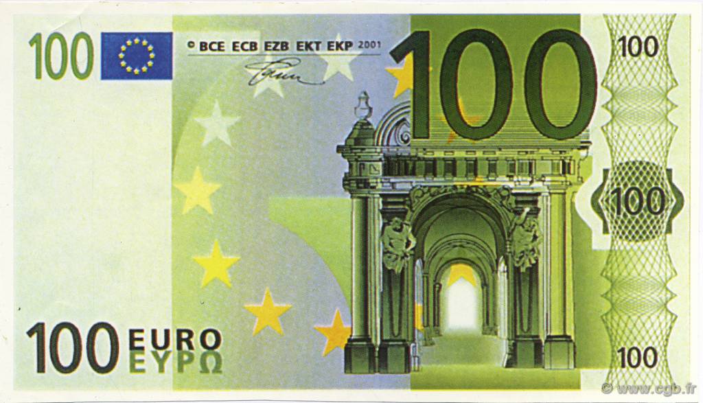 100 Euro FRANCE Regionalismus und verschiedenen  2001  fST+