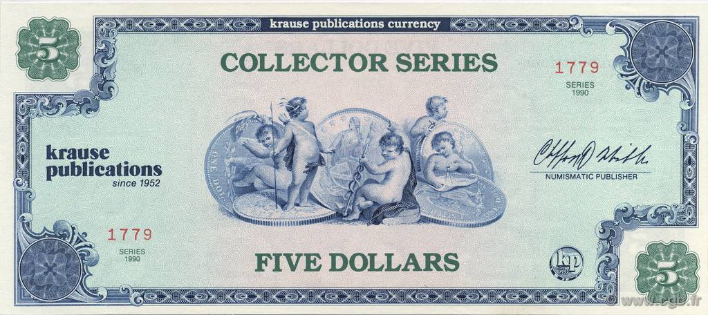 5 Dollars UNITED STATES OF AMERICA  1990  UNC