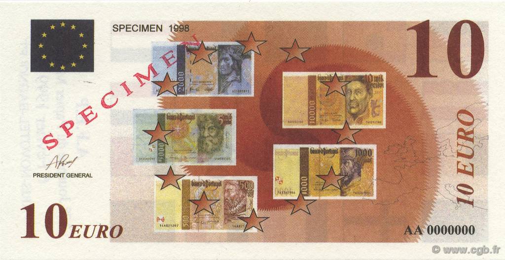 10 Euro AFEP Spécimen FRANCE regionalism and miscellaneous  1999  UNC