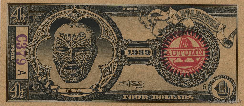 4 Dollars ANTARCTIQUE  1999  NEUF