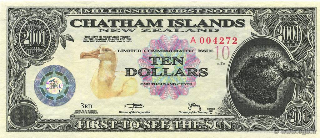 10 Dollars CHATHAM ISLANDS  2001  ST