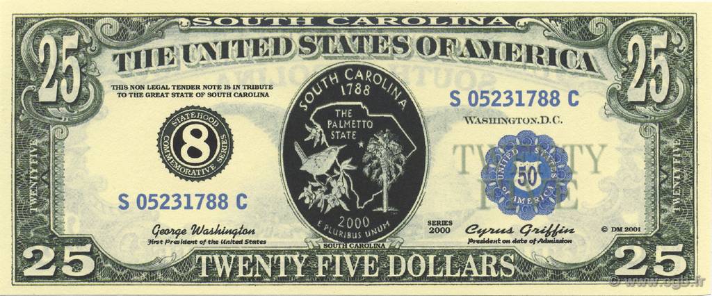 25 Dollars STATI UNITI D AMERICA  2001  FDC