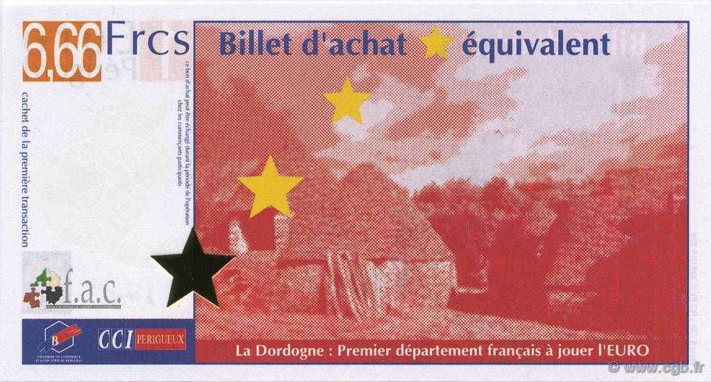 6,66 Francs FRANCE regionalism and various  1994  UNC