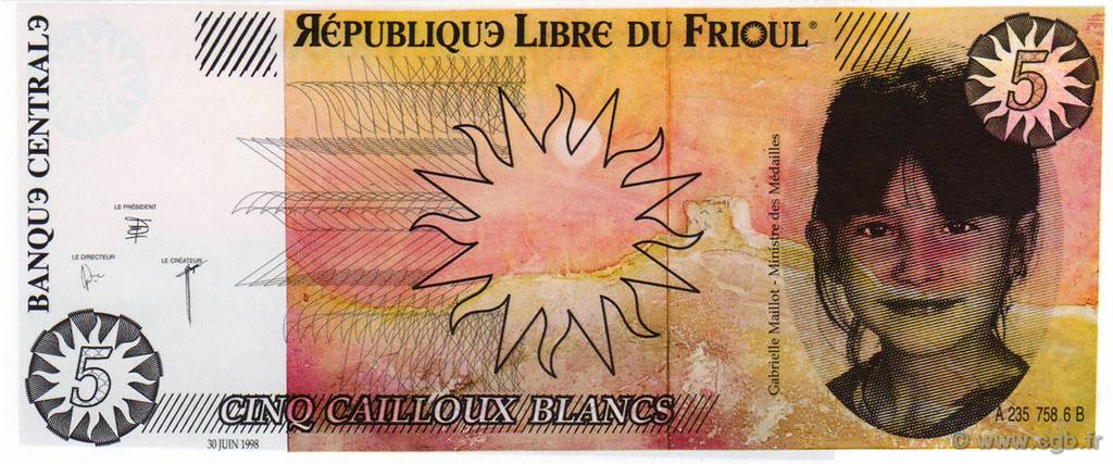 5 Cailloux blancs FRANCE regionalism and various  1998  UNC
