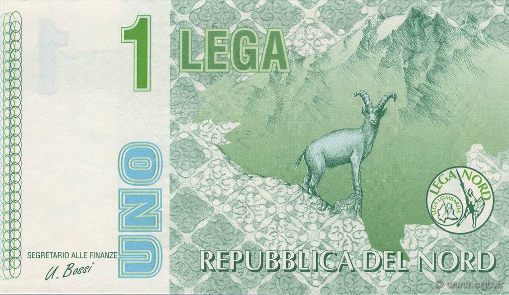 1 Lega ITALY  1992  UNC