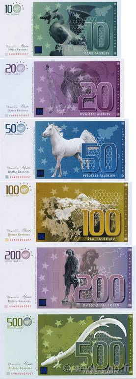 10-500 Talers SLOVENIA  2007  UNC