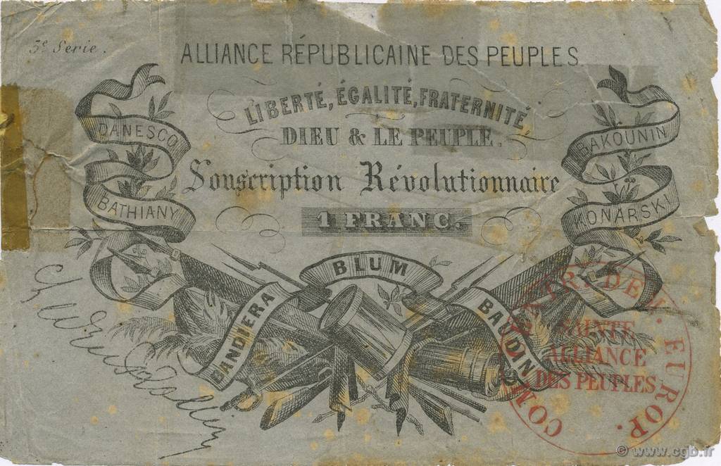 1 Franc FRANCE Regionalismus und verschiedenen  1930  fS