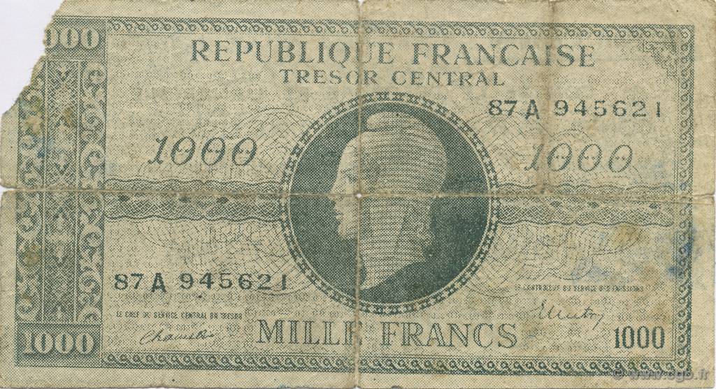 1000 Francs FRANCE regionalismo y varios  1946  BC