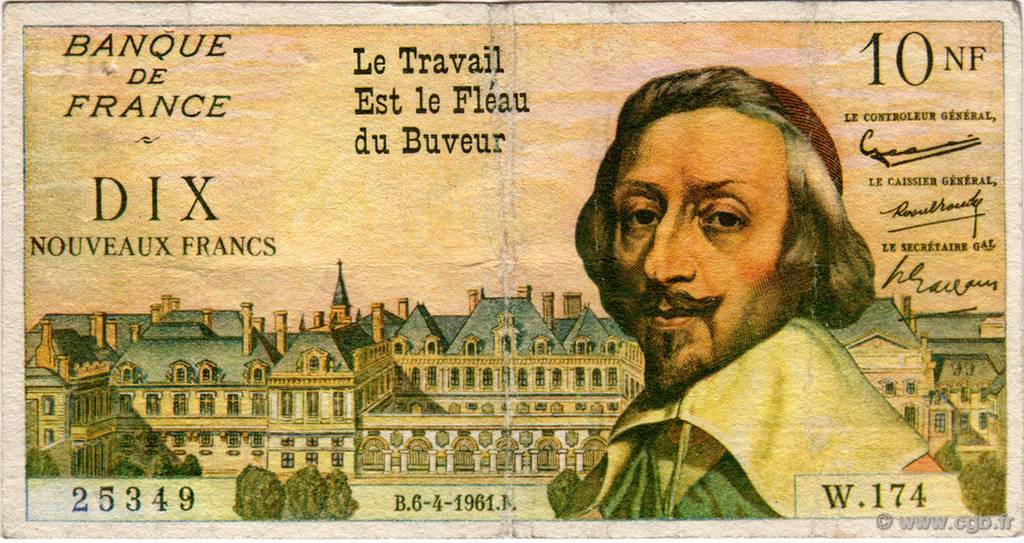 10 Nouveaux Francs FRANCE regionalism and various  1961  VF