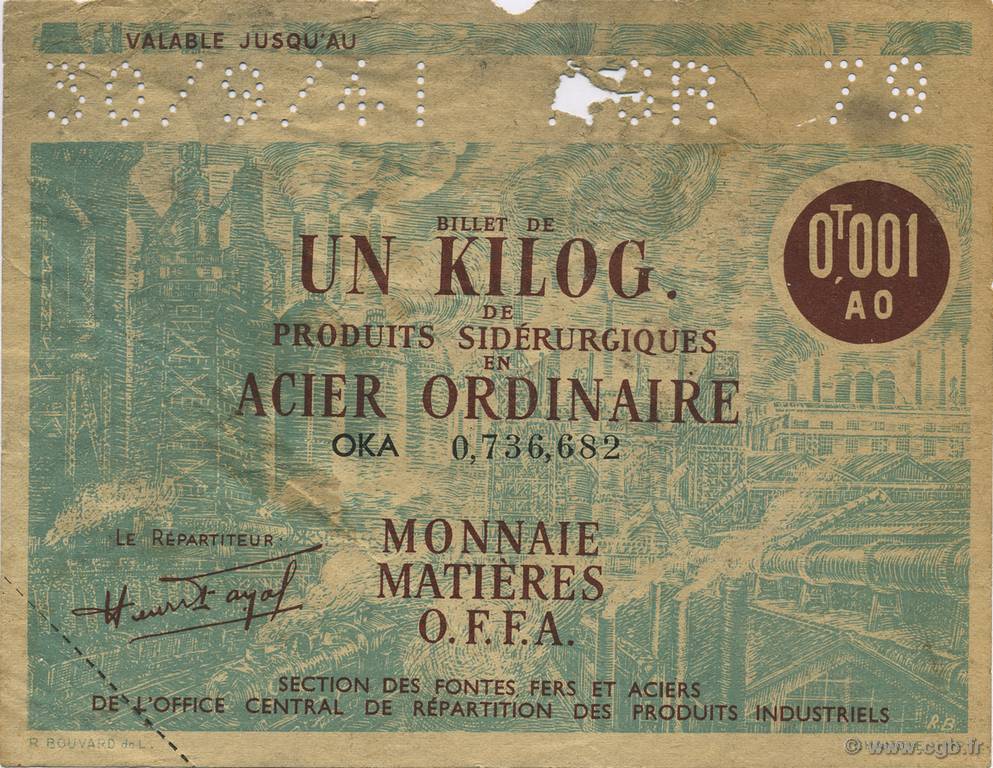 1 Kilo FRANCE regionalism and miscellaneous  1940  VF+