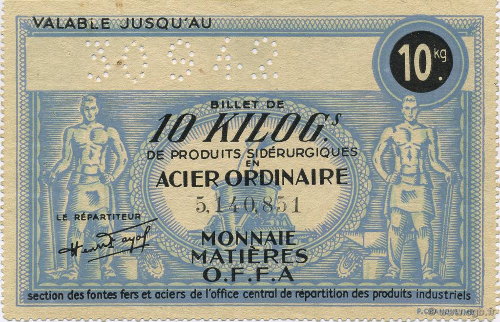 10 Kilos FRANCE regionalism and miscellaneous  1940  XF