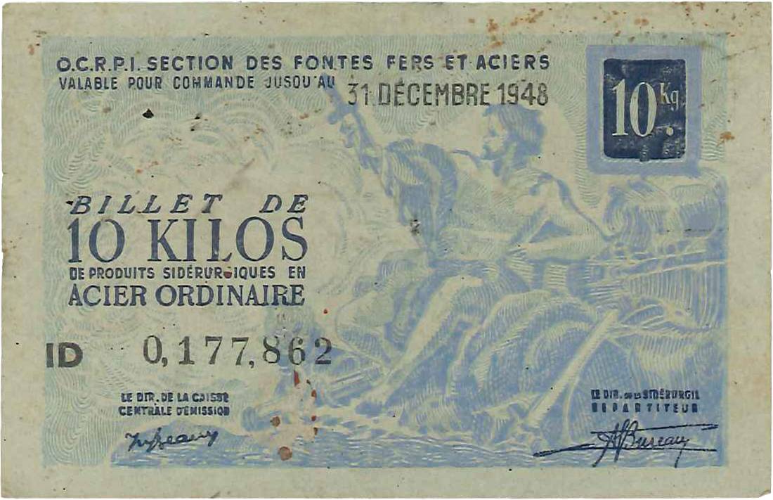 10 Kilos FRANCE regionalismo y varios  1940  MBC