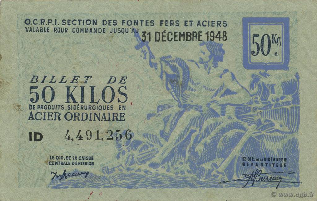 50 Kilos FRANCE régionalisme et divers  1940  TTB