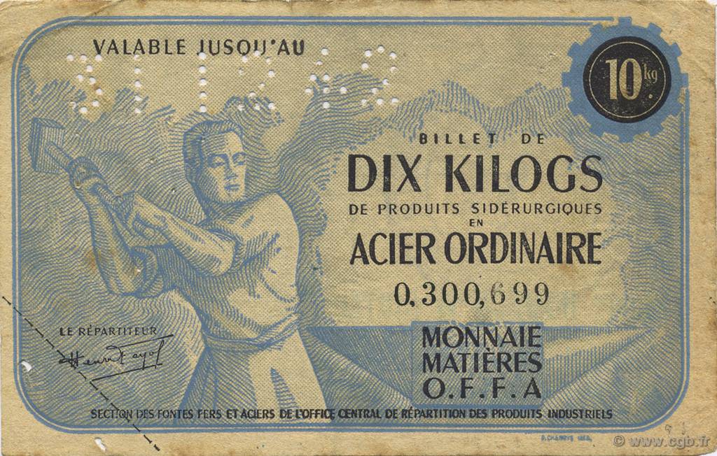 10 Kilos FRANCE regionalism and miscellaneous  1940  VF