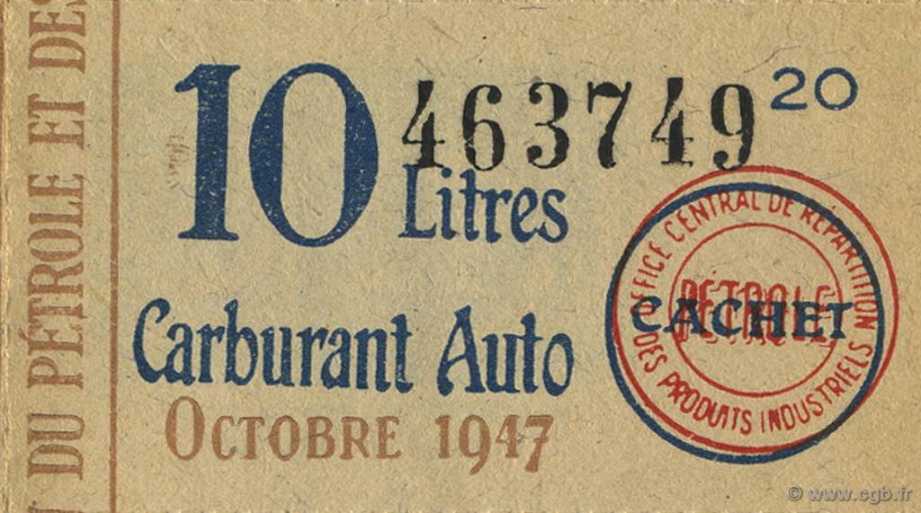 10 Litres FRANCE regionalism and miscellaneous  1940  VF - XF