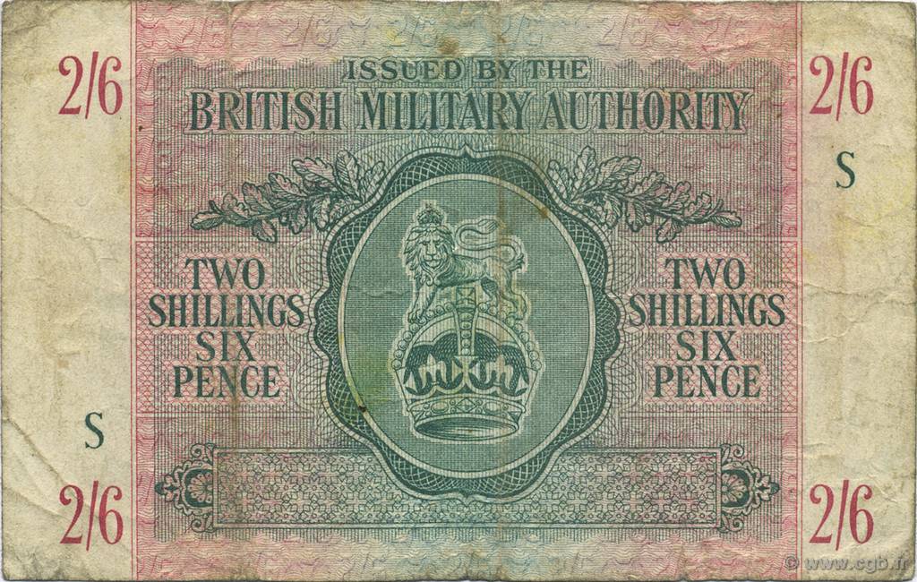 2 Shillings 6 Pence ENGLAND  1943 P.M003 S
