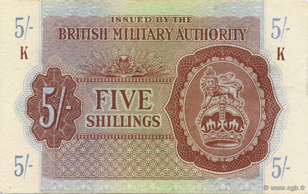 5 Shillings ENGLAND  1943 P.M004 fST