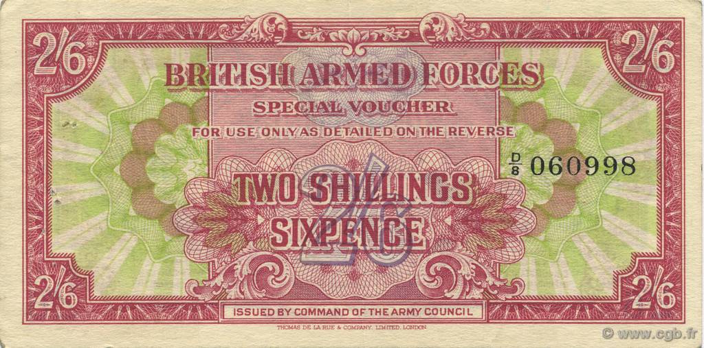 2 Shillings 6 Pence ENGLAND  1946 P.M012 VF+