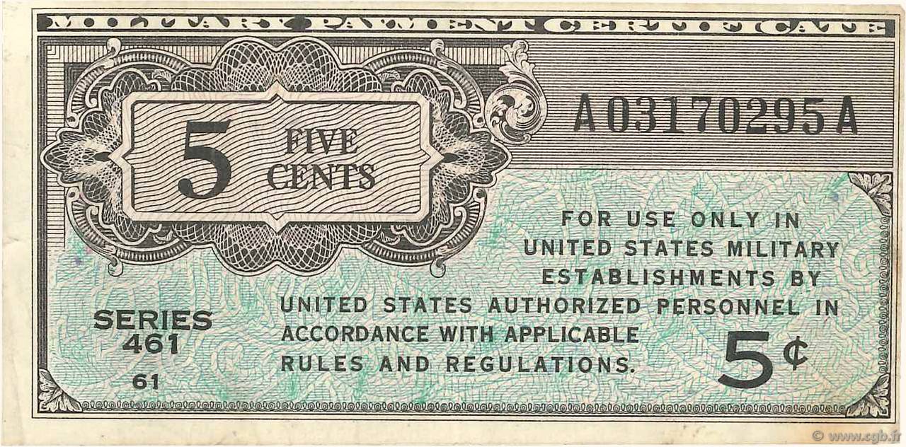 5 Cents VEREINIGTE STAATEN VON AMERIKA  1946 P.M001 SS